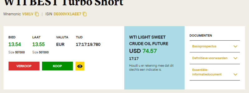 WTI Vontobel Short